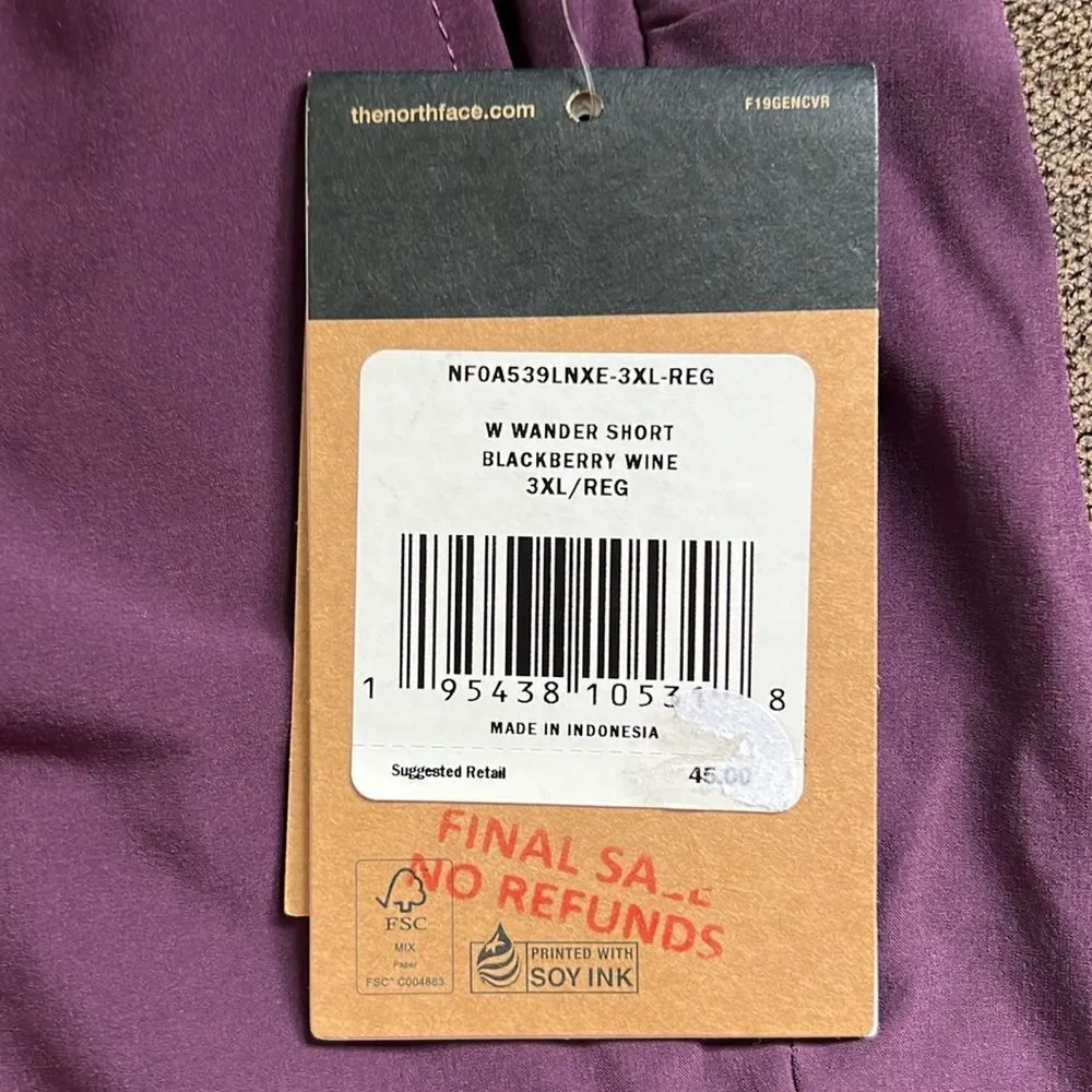 New The North Face Women’s Wander Shorts - Size 3X/Regular